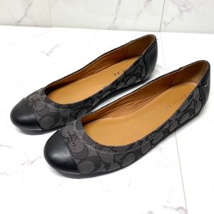 Coach black and gray flats shoes sz 9